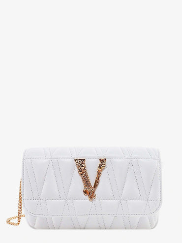 Virtus White Quilted Crossbody Bag