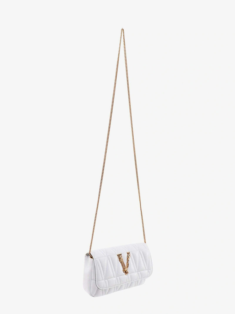 Virtus White Quilted Crossbody Bag