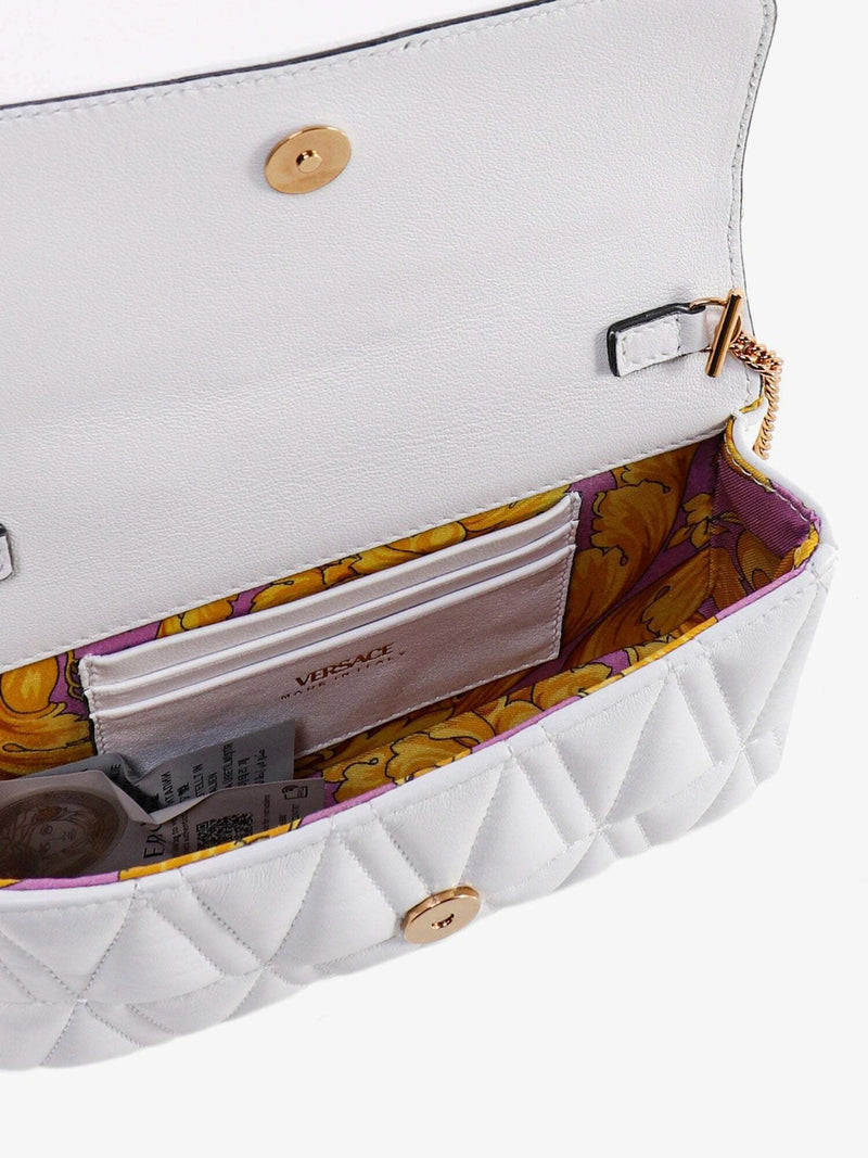 Virtus White Quilted Crossbody Bag