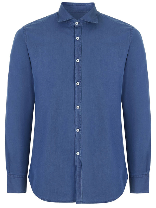 Blue Denim Regular Fit Cotton Shirt