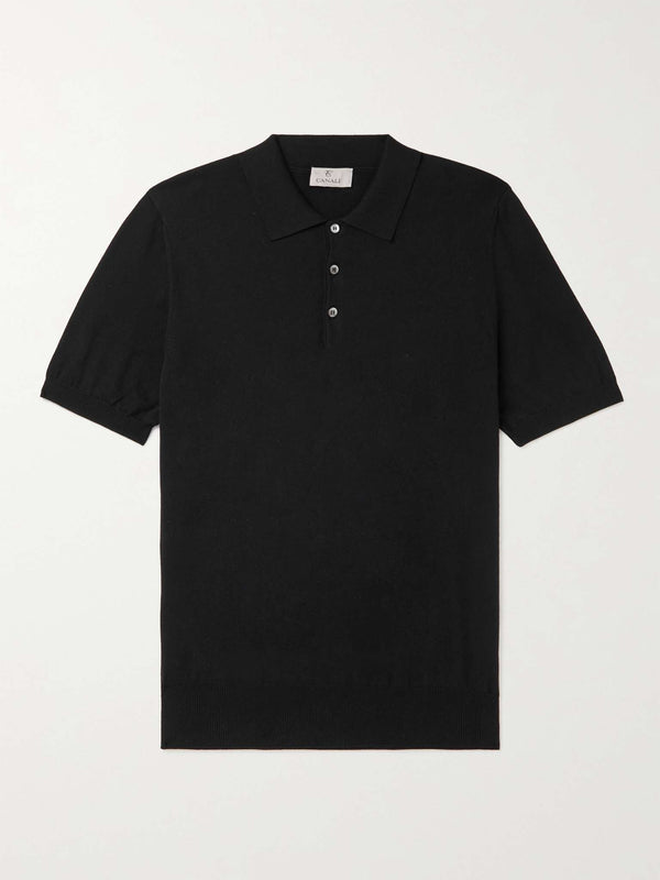 Black Knit Polo