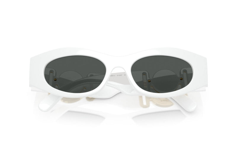 White Rounded Biggie Sunglasses