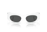 White Rounded Biggie Sunglasses