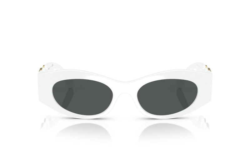 White Rounded Biggie Sunglasses