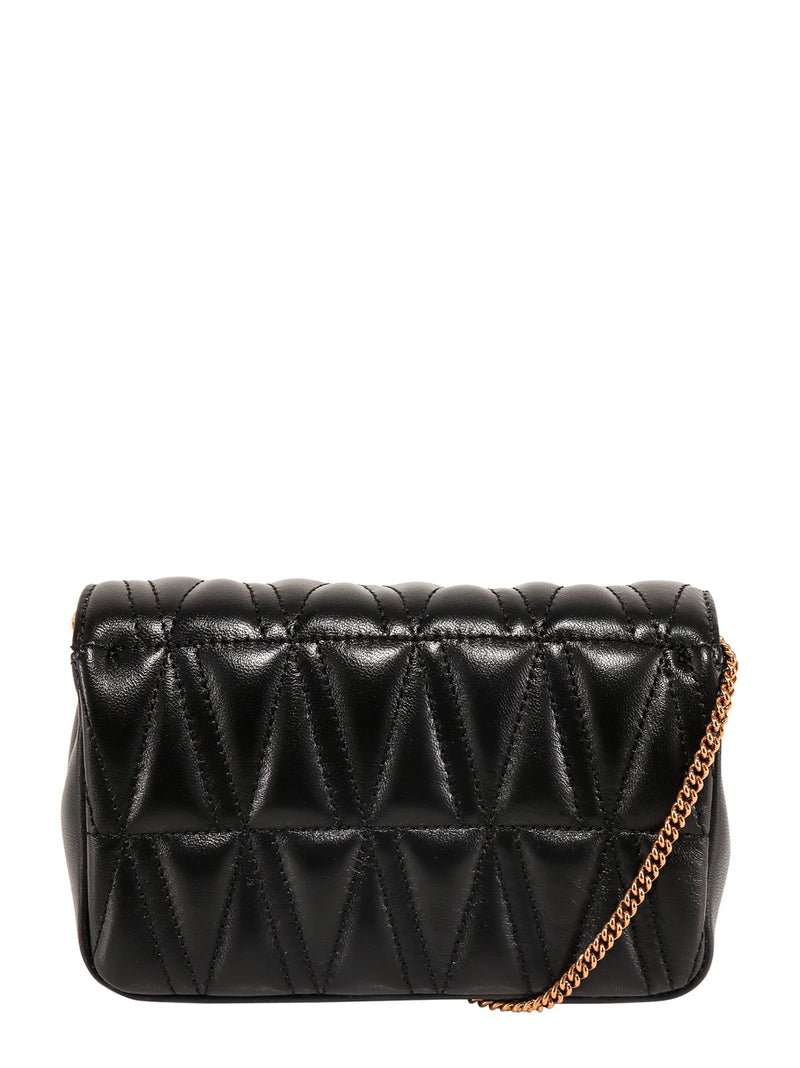 Virtus Black Quilted Crossbody Bag