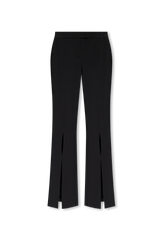 Black Flared Trousers with Slits