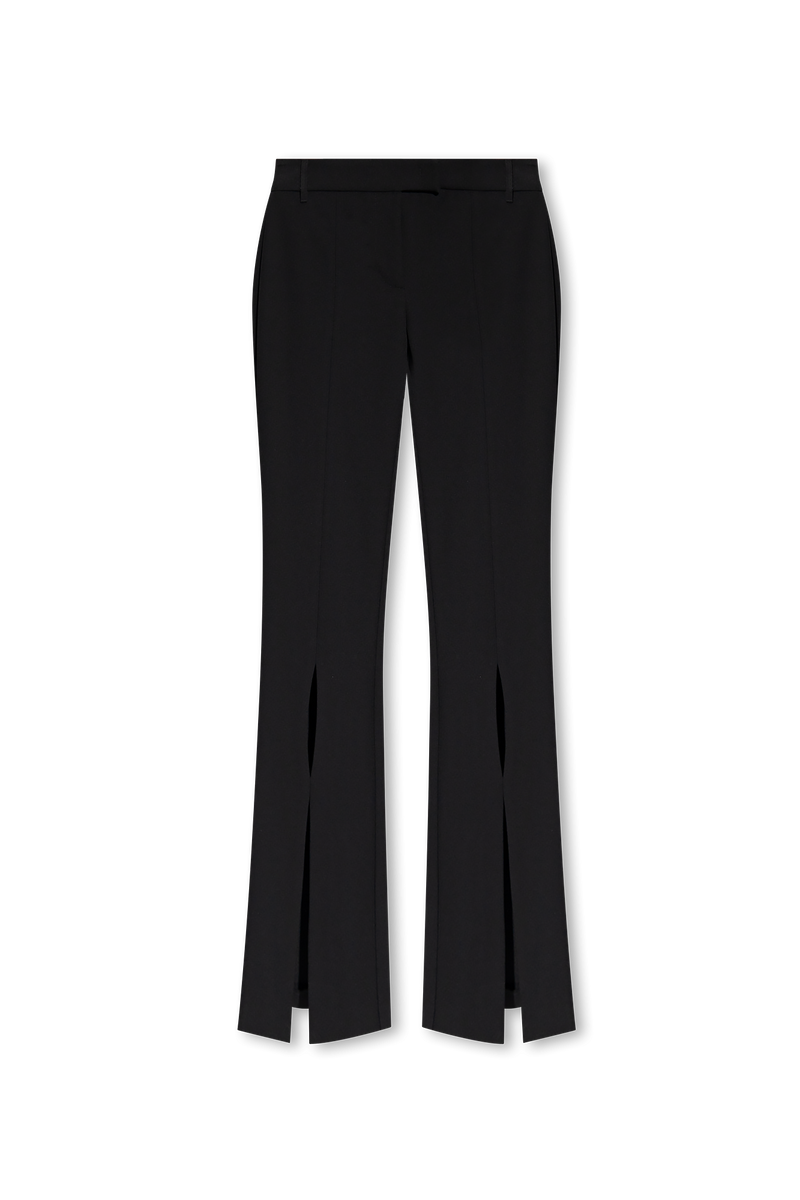 Black Flared Trousers with Slits