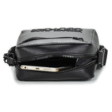 Black Leather Finish Crossbody Bag