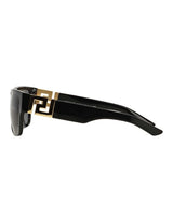 Black Polarised Sunglasses with Gold Greca Detail