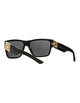 Black Polarised Sunglasses with Gold Greca Detail