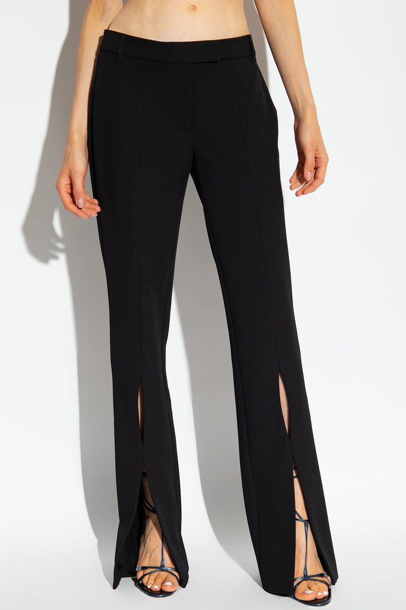 Black Flared Trousers with Slits