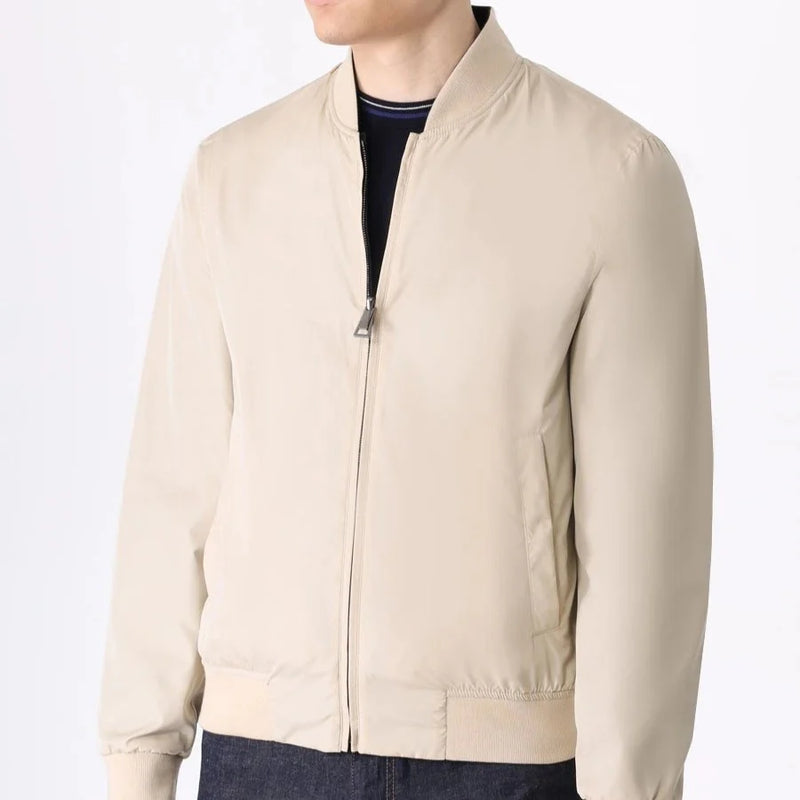 Beige/Black Reversible Bomber Jacket