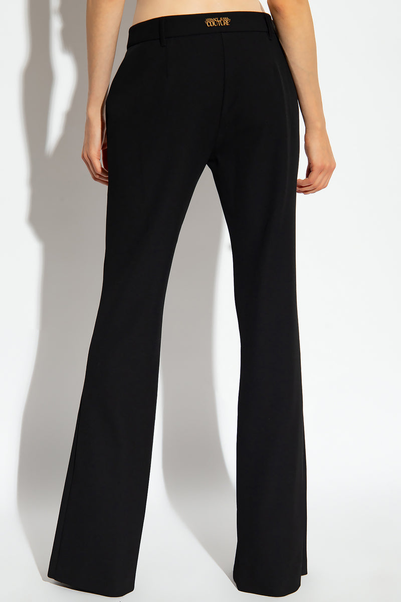 Black Flared Trousers with Slits