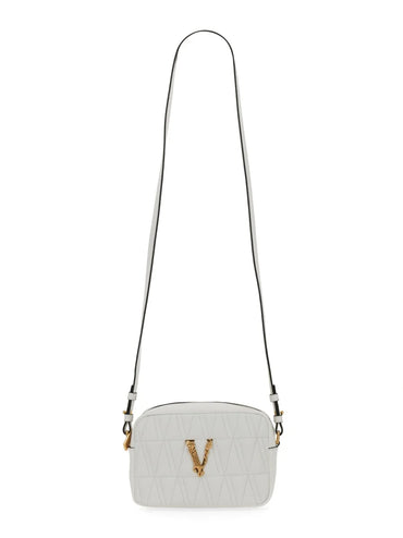 Virtus Quilted Square Crossbody Bag in White