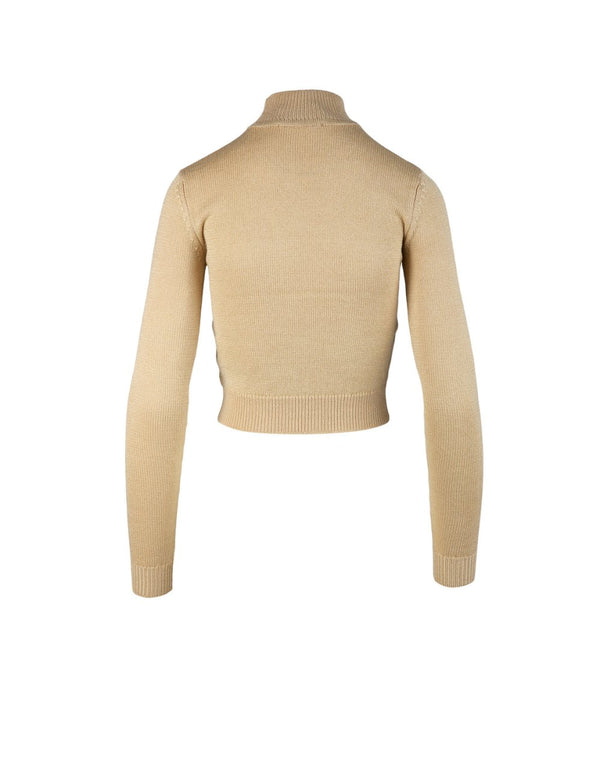 Beige/Gold Turtleneck Knit