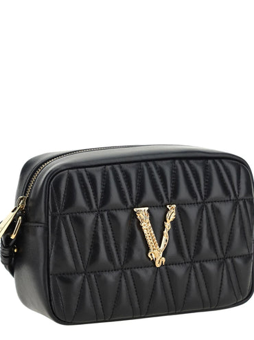 Virtus Quilted Square Crossbody Bag in Black