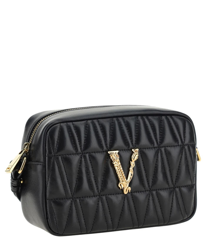 Virtus Quilted Square Crossbody Bag in Black