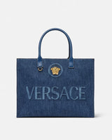 La Medusa Large Denim Tote Bag