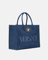 La Medusa Large Denim Tote Bag