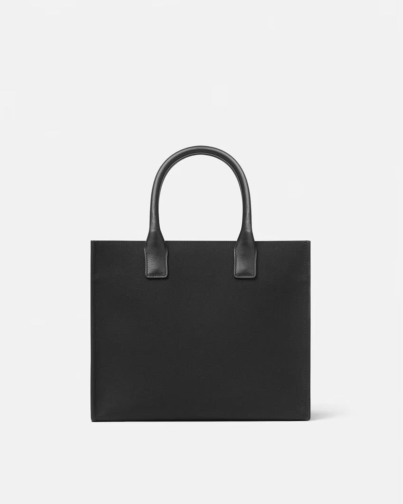 La Medusa Embossed Small Tote Bag in Black