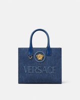 La Medusa Small Denim Tote Bag