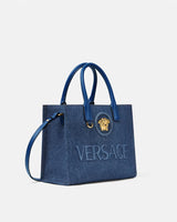 La Medusa Small Denim Tote Bag