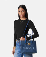 La Medusa Small Denim Tote Bag