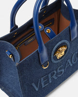 La Medusa Small Denim Tote Bag