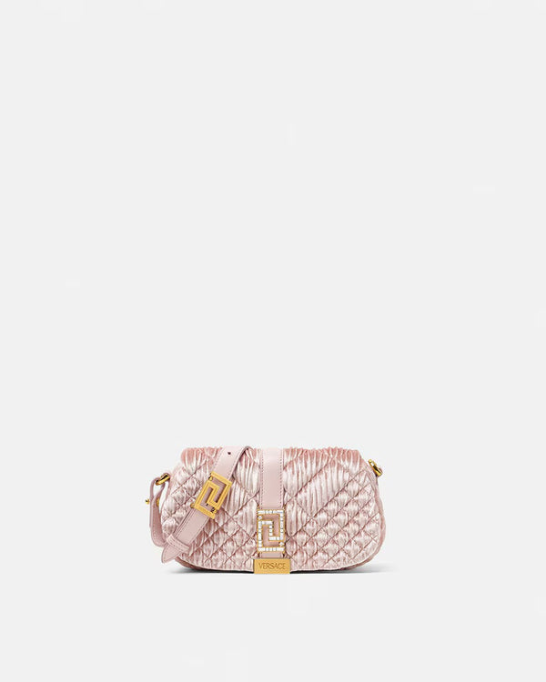 Greca Goddess Velvet Mini Bag in Pink