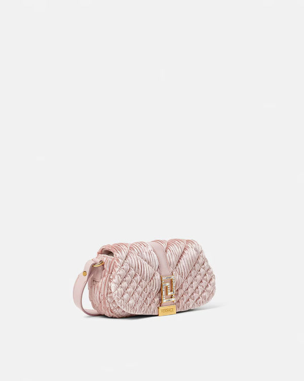 Greca Goddess Velvet Mini Bag in Pink