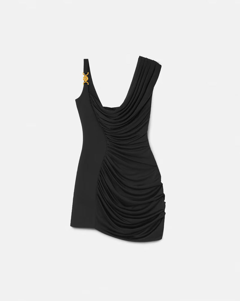 Medusa '95 Draped Mini Dress in Black