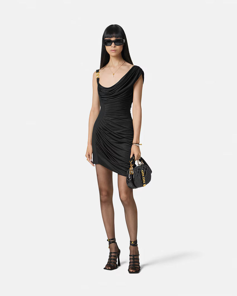 Medusa '95 Draped Mini Dress in Black