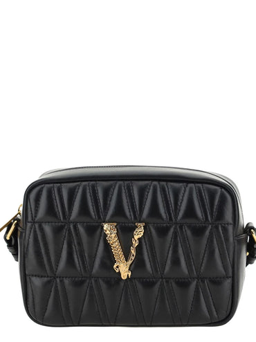 Virtus Quilted Square Crossbody Bag in Black