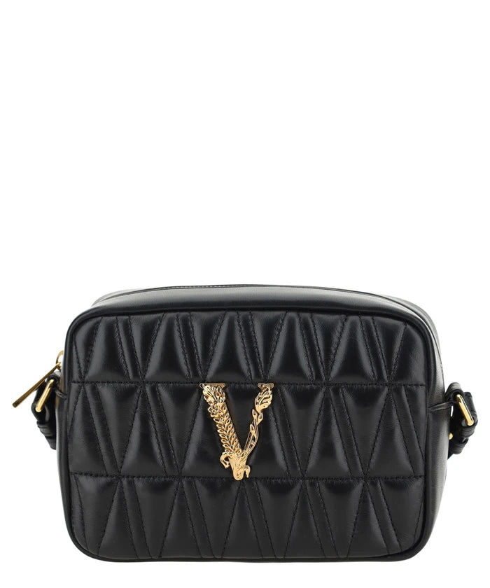 Virtus Quilted Square Crossbody Bag in Black