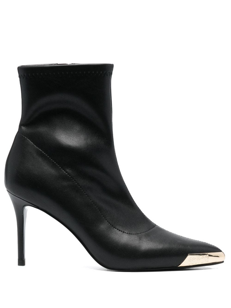 Black Heel Boots with Gold Toe