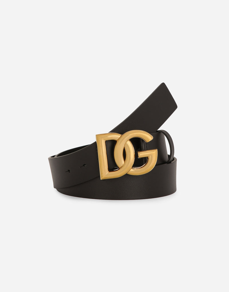 Lux Leather Gold DG Logo Belt