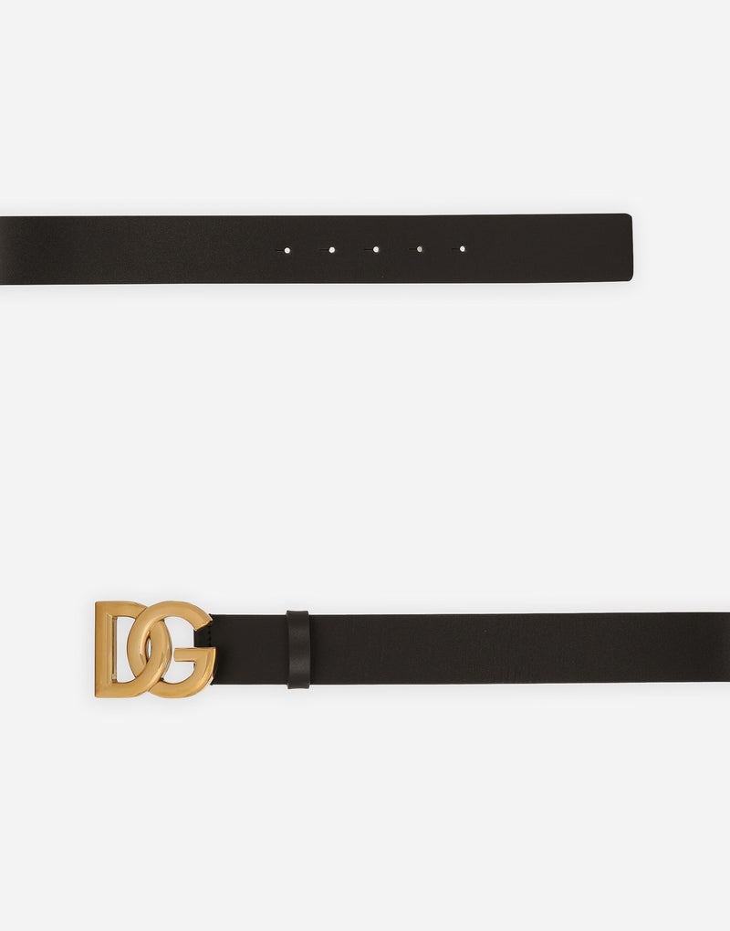 Lux Leather Gold DG Logo Belt