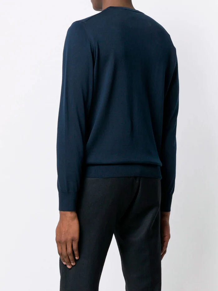 Navy Knit Crewneck Jumper