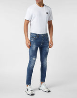 Skinny Fit Denim Trousers in Flash Blue