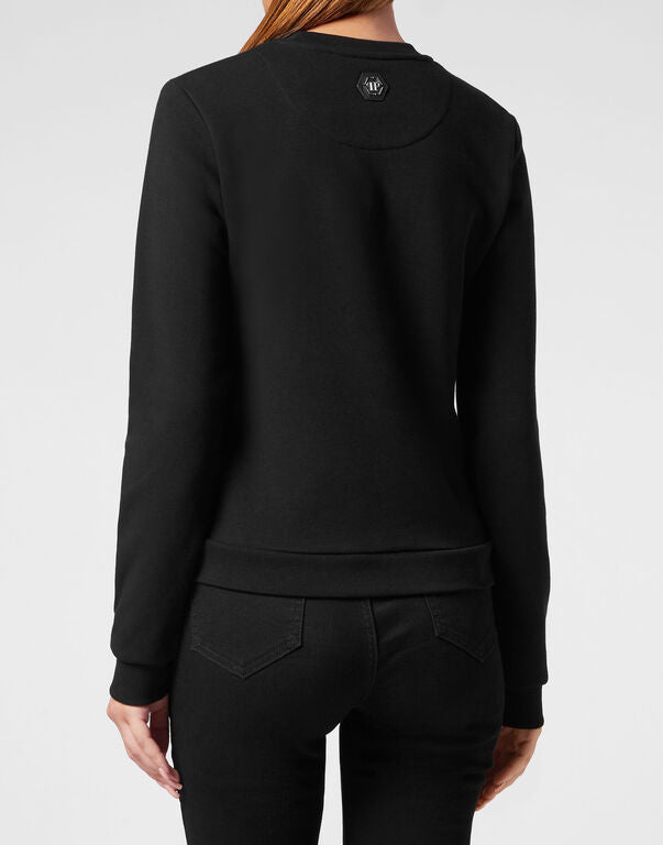 Black Sweatshirt with Gothic Lettering