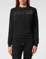 Black Sweatshirt with Gothic Lettering