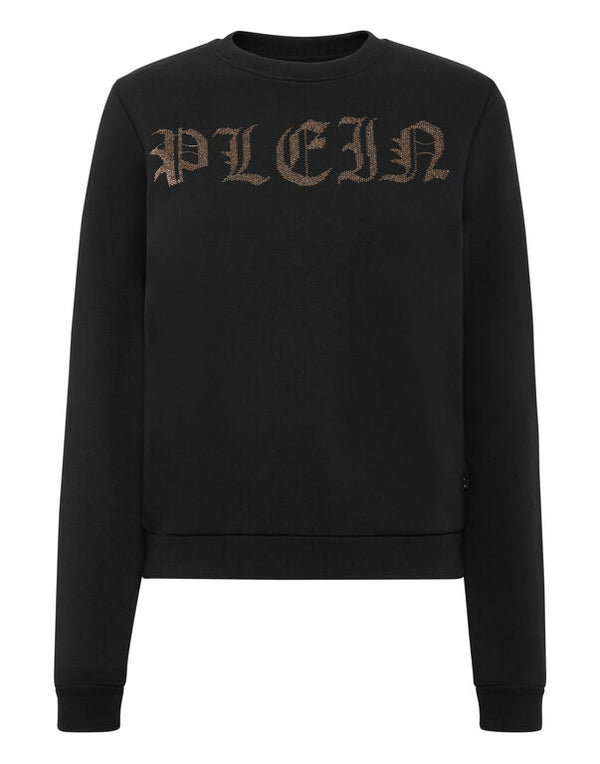 Black Sweatshirt with Gothic Lettering