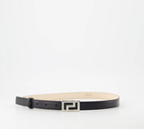 Silver Greca Goddess Leather Belt 2cm