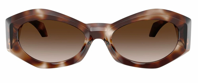 Havana Geometric Slim Sunglasses