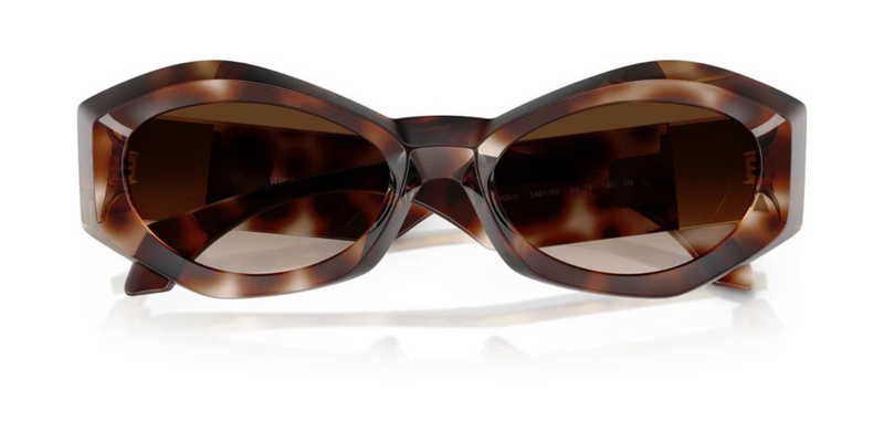 Havana Geometric Slim Sunglasses