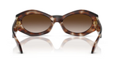 Havana Geometric Slim Sunglasses