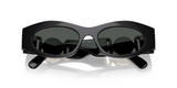 Black Slim Sunglasses with Gold Medusa