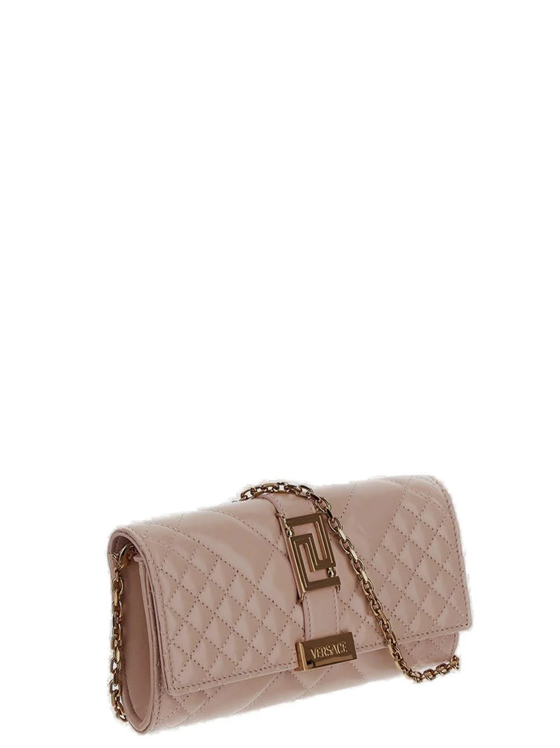 Pink Greca Goddess Leather Bag