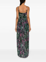 Green/Pink Printed Maxi Dress