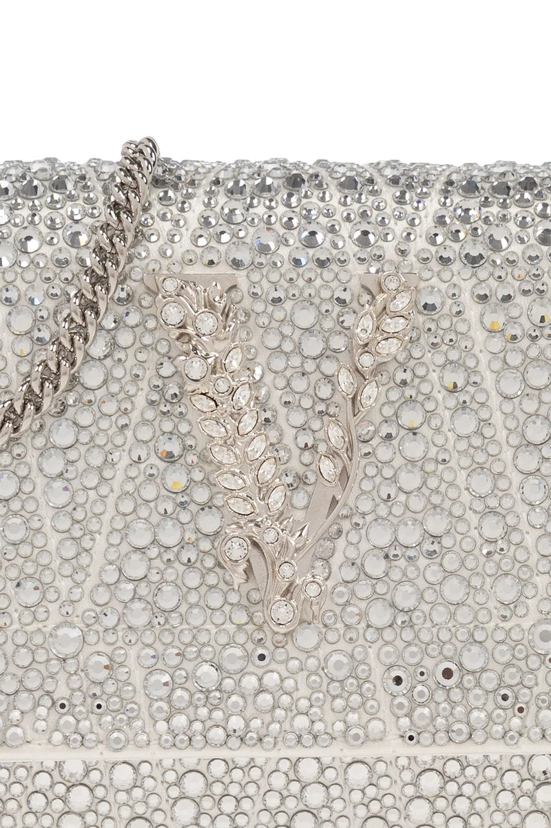 Virtus Silver Embellished Clutch